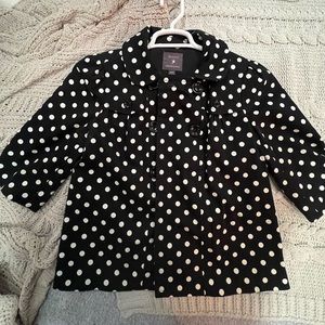 3/4 sleeve polka dot blazer jacket